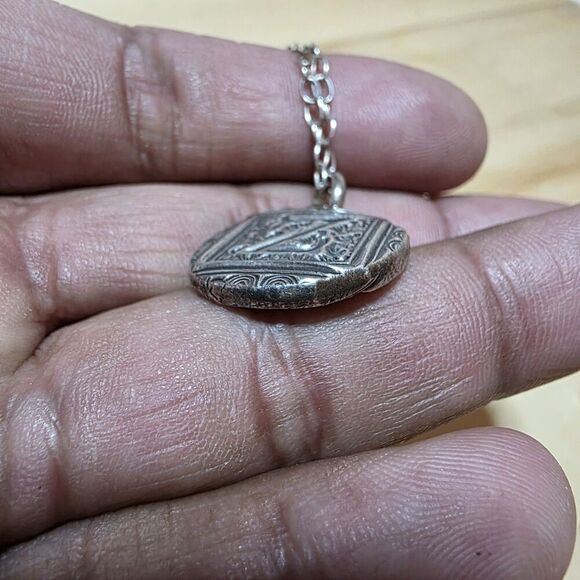 Sterling Silver 925 Wax Seal Letter Z Pendant Necklace 18 In. Weighs 10 Grams - Picture 9 of 11
